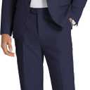 COOFANDY Men's 2 Piece Linen Suits Set Regular Fit Casual Linen Lightweight Suit Summer Beach Wedding, Size 3XL (Navy Blue)