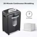 Bonsaii 12-Sheet Micro Cut Heavy Duty Paper Shredder for Home Office, Black