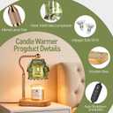 Candle Warmer Lamp with Timer Dimmer - Birthday Gift for Women Mom, Electric Wax Melter Warmer Adjustable Height for Jar Candles Housing Warming Home Decor (Green)
