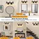 Baocuz 3-Light Bathroom Light Fixtures, Black Vanity Light Farmhouse Wall Sconces with Clear Glass Shade, Modern Bathroom Wall Lamp for Mirror Bedroom Hallway Living Room Cabinet