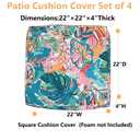 EHouseHome Patio Chair Seat Cushion Covers,Washable Slip Covers Replacement,Waterproof Outdoor Furniture Cushion Pillow Seat Cover for Couch,Garden,Sofa,22"×20"×4"(4 Covers Only,Tropical Leave)