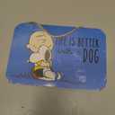 Peanuts Charlie Brown and Snoopy Life Is Better With a Dog Hanging Wood Wall Decor - Cute Snoopy Sign for Home (Blue/White)