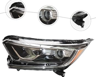 Headlight Assembly For 2017-2021Honda CRV LX EX EXL Halogen LED DRL Projector Left Driver Side Headlamp Assembly, Chrome Headlight Housing, Front Head Light Lamp 33150TLAA01