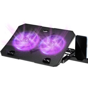 KeiBn Upgrade Laptop Cooling Pad, KeiBn Laptop Cooler 2 Fans for 10-15.6 Inch Laptops, 5 Height Stands, 2 USB Ports (S039-Purple)