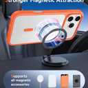 FNTCASE for iPhone 17 Pro-Max Case: Clear Magnetic Phone Cases with Screen Protector Compatible with Magsafe Slim Anti Yellowing Rugged Shockproof Protective Transparent Cell Phone Cover (B-Orange)