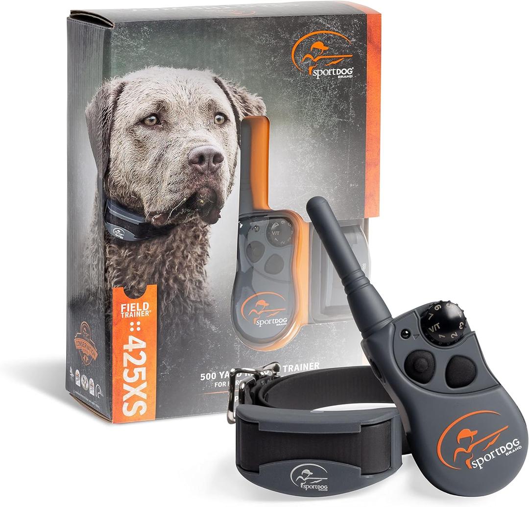 SportDOG Brand FieldTrainer 425XS Remote Training Dog Collar, E Collar For Stubborn Dogs - Waterproof, Submersible Up To 25 Feet, Rechargeable Dog Training Device with Remote Static, Vibrate, and Tone