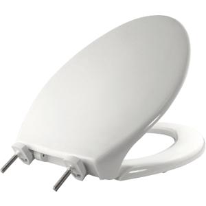 BEMIS 7800TDG Commercial Closed Front Plastic Toilet Seat, Heavy Duty Industrial Seat with Lid, Secure Installation for Long Lasting Hospitality Use, Elongated, White