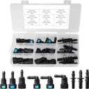 Fuel Line Quick Connect Kit 24PCS,Assorted 5/16 3/8 Fuel Line Fittings Nylon Straight Push-On Release Hose Connector