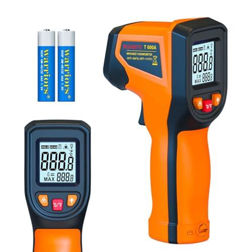 Upgraded Digital Infrared Thermometer Gun -58°F~1112°F, Handheld Non Contact Heat Laser Temperature Gun, IR Thermometer Temp Gun with Adjustable Emissivity for Cooking/ BBQ/ Fridge/ Engine(Not for Human)