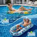 2 Pack Pool Floats Adult Heavy Duty-Adult Pool Float Lounger with Cup Holders, Backrest & Footrest Pool Lounge Float Pool Floaties Rafts for Beach Lake Party(Pink, Blue)