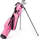The Original Lightweight Sunday Golf Bag with Stand  Easy to Carry, Durable Pitch & Putt Bag for Driving Range, Par 3 & Executive Courses (Pink)