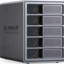 ORICO RAID 5 Bay HDD Enclosures USB 3.0 Push-Pull Mounting for 3.5-inch HDD, Max 110TB, External Direct Attached Storage 8 RAID Modes Supported 9858RU3