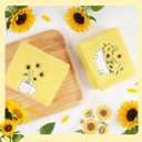 2 Pcs Sunflower Hand Towels for Bathroom Yellow Floral Decorative Bathroom Towels Embroidered 100% Cotton Spring Summer Bath Towel 13.4x29 Inch for Home Kitchen Dcor (Yellow, Sunflower)