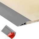 10Ft Carpet Floor Transition Strip, Self Adhesive Floor Edging Trim Strip, PVC Threshold Cover for Doorway, Floor Divider Strip Suitable for Threshold Transitions with a Height Less Than 15 mm - Gray