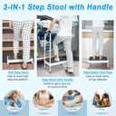 Medical Step Stool with Handle for Elderly Seniors SUV Car Steps 400lb Stepping Stool Adults Ramps with Handrails Height Adjustable Rv Steps Wide Platform Safety Handicap Mobility Assist Devices