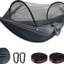 Chihee Ultra-Light Travel Camping Hammock Pop-up Net Hammock 660lbs Load Capacity, Breathable, Quick-Drying Parachute Nylon 2 Premium Carabiners,2 Tree Slings Included for Outdoor Backpacking Hiking (Dark Grey)