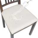 SearchI Waterproof PU Leather Seat Covers for Dining Chairs, 4 Pack Stretch Dining Room Chair Seat Covers, Kitchen Chair Seat Covers Protectors (Cream)