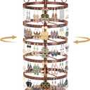 MODOWEY 5 Tiers Metal Rotating Earring Holder Organizer Stand Adjustable Display Tree, 220 Holes Large Carousel Rack for Stud Hoop Pierced Dangling Women Girls, Perfect View for All Earrings(Bronze)