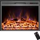 Electric Fireplace, Electric Fireplace Inserts, Recessed Fireplace Heater with Remote Control, Adjustable Flame Colors, Timer&Overheating Protection, 750/1500W, 35" W X 27" H