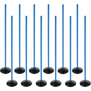 Blue Soccer Agility Poles Set Detachable Sports Trainning Speed Pole Slalom Poles with Rubber Base Sport Traning Equipment (Pack of 12)
