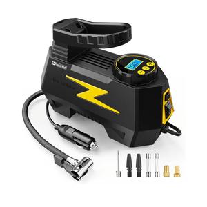 FADAKWALT Tire Inflator Portable Air Compressor, DC 12V Tire Air Pump with LED and 150PSI Digital Pressure Gauge, Portable Tire Inflator for Car Tires, Motorcycles, Bike, Ball (Yellow)