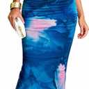 BTFBM Cocktail Dresses for Women 2026 Elegant Classy Off Shoulder Bodycon Mesh Slit Floral Maxi Spring Summer Dress (XL)