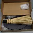 DAZONGE Halloween Decorations -Lighted Halloween Wooden Witchs Broom for Indoor Outdoor Porch Yard Decor - Spooky Light up Witch Decorations Sign