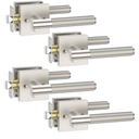 Asidrama 4 Pack Privacy Brushed Satin Nickel Door Handles, Door Lever with Door Knobs Indoor for Bedroom or Bathroom, Brushed Satin Nickel Door Handles Interior with Locks for Left Right Sided Doors