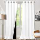 BGment White Blackout Curtains 95 Inches Long 2 Panels Set for Living Room, Thermal Insulated 95 Length Curtains & Drapes, Grommet 100% Black Out Soundproof Curtains for Bedroom Window, Each 52 Wide