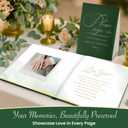 Wedding Guest Book  Guest Book Wedding Reception  Polaroid Guest Book for Wedding  Polaroid Wedding Guest Book, Green Linen with Gold Foil, 100 Acid-Free Pages