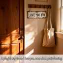 Love You Bye Vintage Metal Wall Sign, 16×4 Inch Aluminum Rustic Wall Plaque, Retro Greenery Style Farmhouse Wall Art, Hanging Decor for Hallway Door Kitchen Bar Bedroom Office, Housewarming Gift (2pcs)