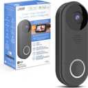 Feit Electric Doorbell Camera, 2.4 GHz WiFi, No Hub, Two-Way Audio, Motion Detection, Night Vision, 1080p HD, Micro SD Card Storage, Wireless Chime Included, Hardwired, CAM/Door/WiFi (Black)