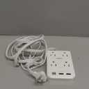 Flat Plug Outlet Extender with 3 USB Wall Plug(1 Type C), 4 AC Socket Wall Adapter, Electrical Outlet Extender, Power Strip Surge Protection with 8 ft Thin Extension Cord. White