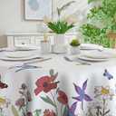Spring Round Tablecloth 70 inches - Floral Spring Decorations for Home - Farmhouse Table Cloth Spring Decor for Home, Party