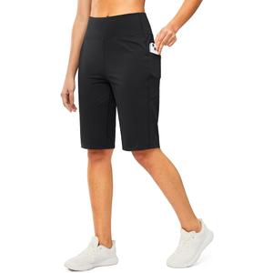 G Gradual Bermuda Shorts for Women with Pockets 12" Knee Length Women's High Waisted Stretch Long Shorts Walking Casual  Size L Black