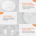 Elegant Marble Cake Stand with Dome11.8in30cm White Marble Dessert Stand with Acrylic Lid CoverServing Display Plate for CakesDessertsCheeseLarge Stone Platter for Kitchen/Party/Wedding (Flat)