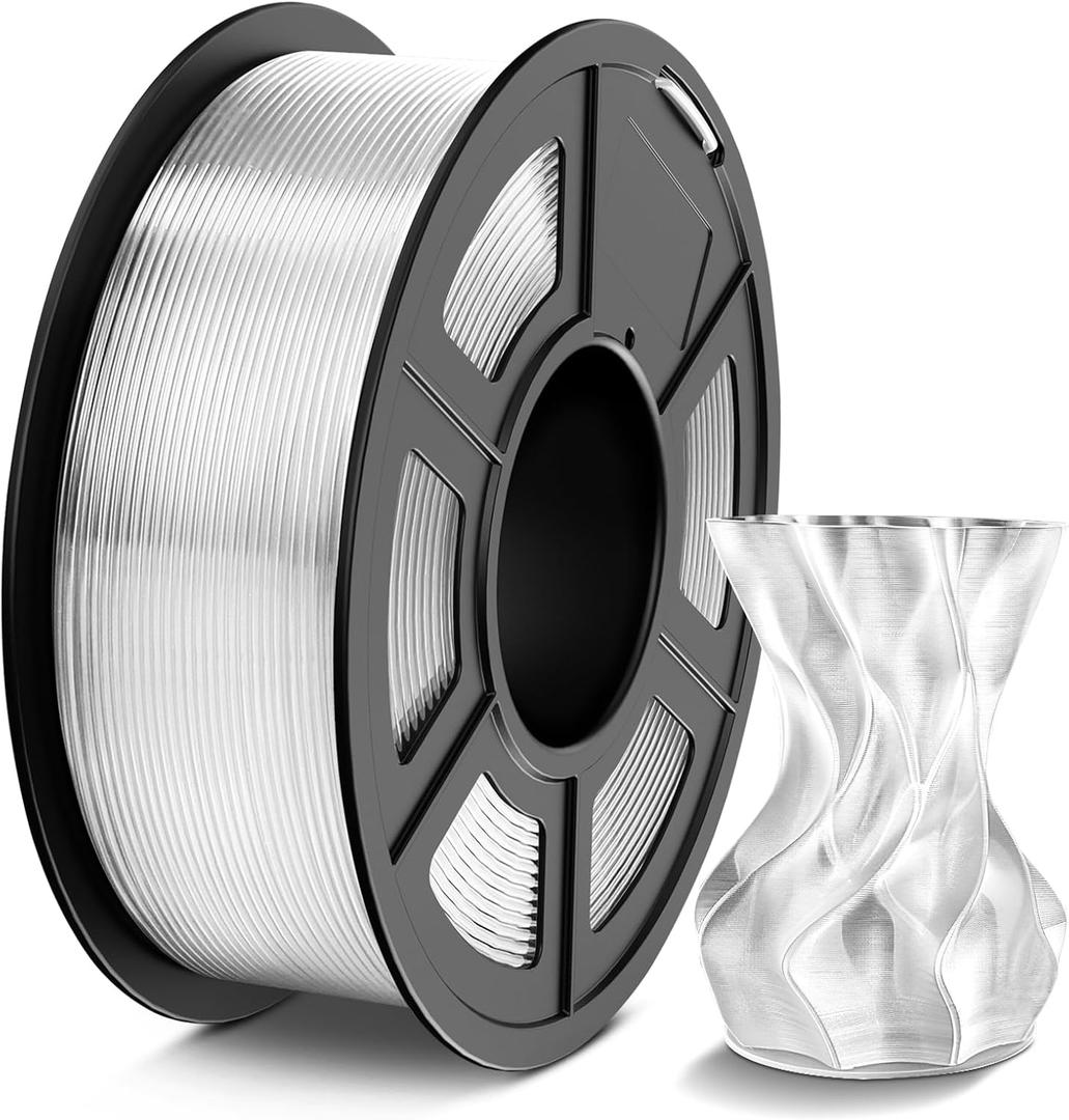 TECBEARS PETG Filament 1.75mm 1KG, 3D Printer Filament PETG Transparent, Strong Toughness, 1KG(330M) Filament High Precision, Dimensional Accuracy 0.02mm, Transparent