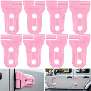 Door Hinge Cover Trim Exterior Accessories Decoration for 2018-2025 Jeep Wrangler JL JLU Sport Sahara Freedom Rubicon Unlimited & Gladiator JT 2-Door and 4-Door (Pink 8PCS)