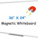 XBoard Magnetic Whiteboard 36 x 24 Inch, Hanging Dry Erase Board with Aluminium Frame & Marker Tray 3' x 2' | Wall Mounted Magnetic White Board for Home School Office (36"W x 24"H)