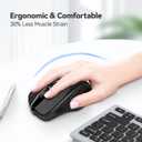 TECKNET Wireless Mouse, 2.4G Ergonomic Optical Mouse, Computer Mouse for Laptop, PC, Computer, Chromebook, Notebook, 6 Buttons, 24 Months Battery Life, 2600 DPI, 5 Adjustment Levels - Black