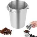 Coffee Dosing Cup 58mm, Stainless Steel Dosing Cup Compatible with All 58mm Portafilter, Coffee Powder Cup, Coffee Powder Feeder, Coffee Machine Accessories, Set of 2