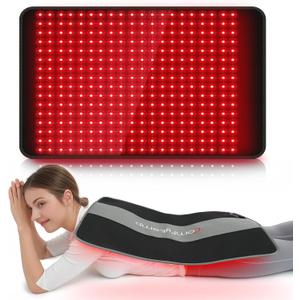 Comfytemp 24'' x 17'' Large Red Light Therapy Pad for Body, 320 LEDs FSA Eligible HSA Near Infrared Light Therapy Pad, 48W Light Wrap for Back Waist Joint Muscle Pain Relief, 660nm & 850nm