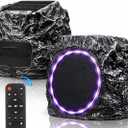 Daworot Upgraded Outdoor Rock Bluetooth 6.0 Speaker 60W Deep Bass Wireless Outdoor with Solar Charging, Remote Control,IPX7 Waterproof Speaker with Perfect for Pool,Garden,Patio - 2 Packs