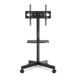Rfiver Strong Rolling TV Stand with Shelf for 23-60 inch TVs up to 88lbs, Portable Mobile TV Cart with Silent Wheel, Tilt & Height Adjustable Universal Corner TV Stand for Bedroom, Living Room, Office