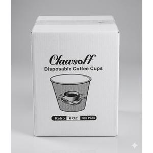 300 Count 6 oz Paper Cups, Disposable White Paper Coffee Cups, Hot Beverage Drinking Cup for Coffee, Water, Juice, and Espresso