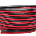 12 Gauge 100% Copper Zip Cable | 12 AWG (American Wire Guage) Stranded OFC Red - Black Bonded for Automotive Power Car Audio LED Light Trailer Remote Hookup Harness Wiring (50 ft Black & 50ft Red)