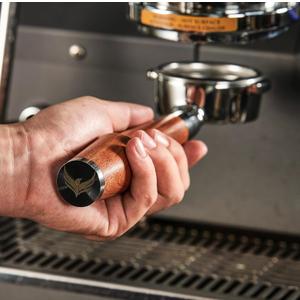 54mm Bottomless Portafilter Breville Compatible Rosewood Handle & Naked 18-21 Gram Filter Basket Included Fits Barista Express, Pro, Touch, Bambino Plus, Infuser, Duo Temp Pro Impress
