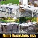 Smiry Rectangle Picnic Table Cloth, Waterproof Elastic Fitted Tablecloths for 4 Foot Tables, Washable Polyester Table Cover for Camping, Indoor and Outdoor (White, 30"x48")