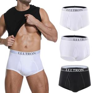 Incontinence Underwear for Men Washable Cotton Briefs Reusable Urinary Protective Absorbent Underwear for Bladder Leakage Control 150ml 3-Pack（2White+1Black，XL）