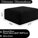 Boneless Ottoman, Modern Corduroy Cloud Foot Rest Foam Support, Oversized Modular Sectional Sofa Stool , No Assembly Required (Black, Size: Ottoman,  Seat Depth 23.6 inches Seat Height 10 inches Weight Limit 200 pounds